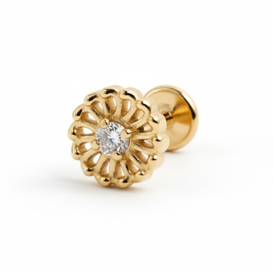 Labret delicat din titan cu floare