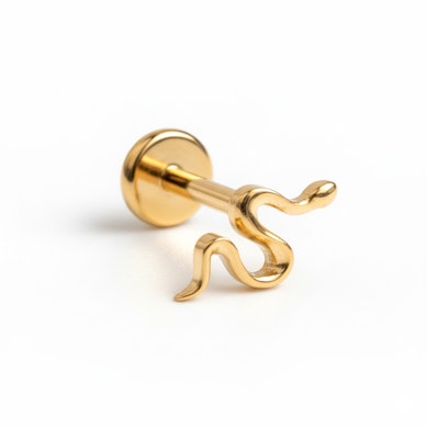 Labret din titan cu șarpe mic