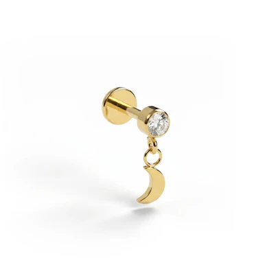 Labret din titan cu pandant cu lună