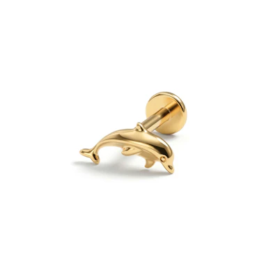 Labret din titan cu delfin