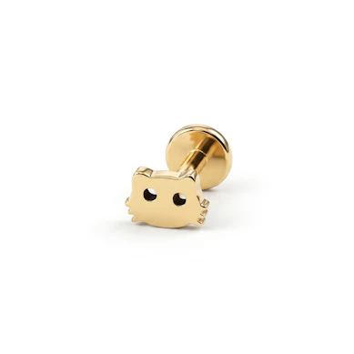 Labret din titan cu față de pisică adorabilă