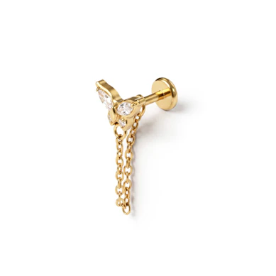 Labret cu fluture și charm integrat