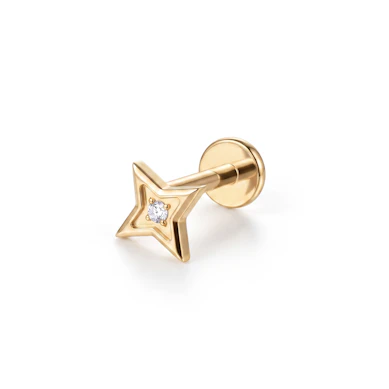 Labret geometric din titan în formă de stea 