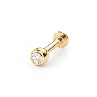 Labret din aur de 14k cu piatră