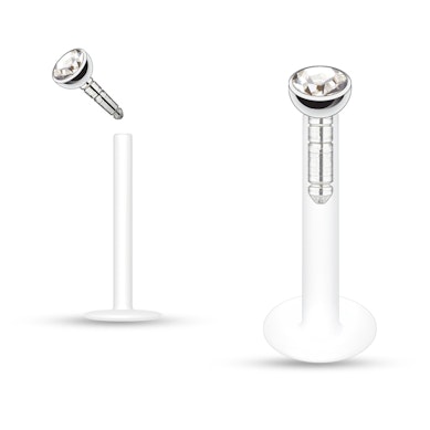 Labret din PTFE cu pietre în diverse culori