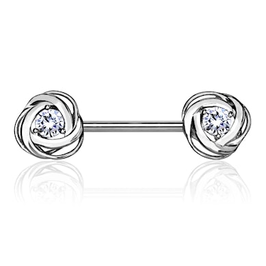 Barbell de sân model trandafiri cu pietre