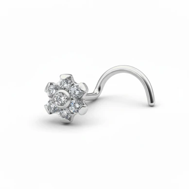 Stud de nas din titan cu floare