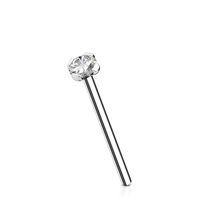 Stud fishtail din aur 14k cu piatră