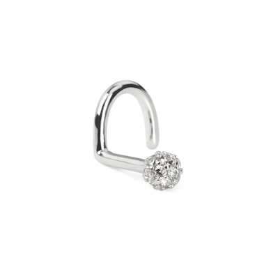 Șurub de nas din aur de 14 ct cu pietre de zirconiu