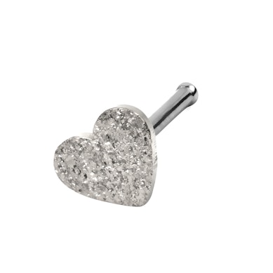 Stud de nas cu inimă și efect de diamant