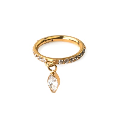 Cercel cu balama cu pietre frontale și pandant marchiză