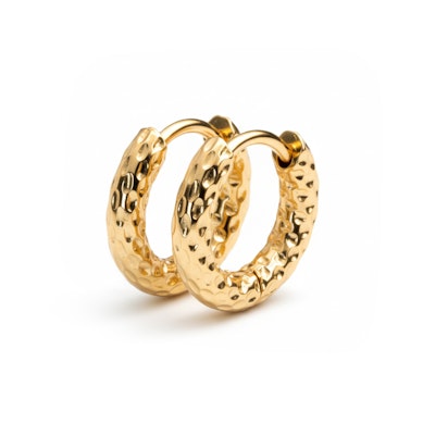 Pereche de cercei huggie rotunzi ciocăniți