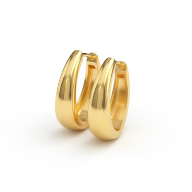 Pereche de cercei hoops ovali