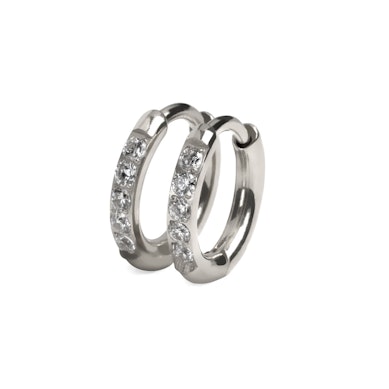 Pereche de cercei huggie cu pietre