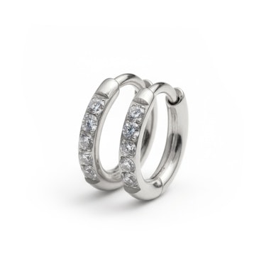 Pereche de cercei huggie cu pietre