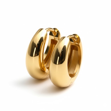 Pereche de hoops lați efect oglindă cu balama