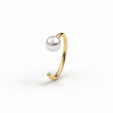 Cercel hoop deschis din titan cu perlă