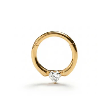 Cercel din titan cu piatră în formă de inimă