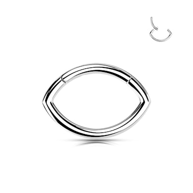 Cercel oval din titan cu balama