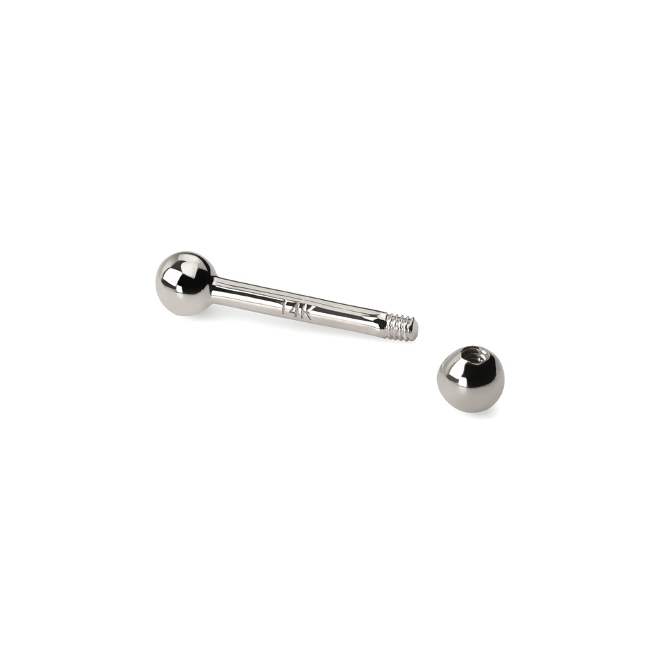 Barbell dreapta din aur de 14 carate