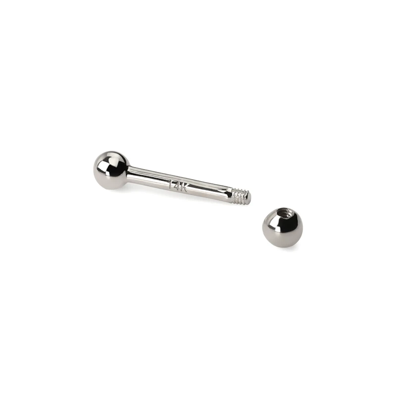 Barbell dreapta din aur de 14 carate