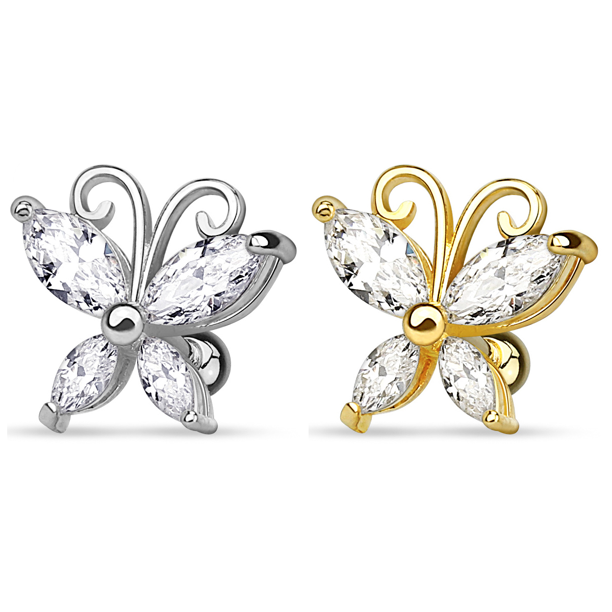 Cercel de ureche cu fluturaș