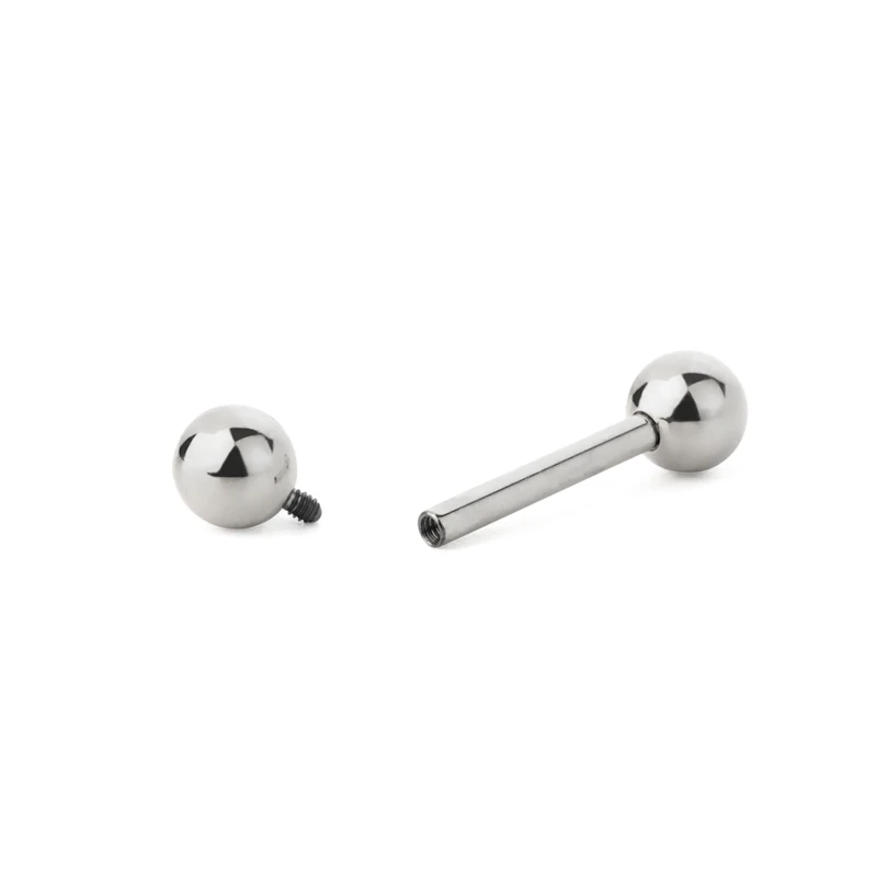 Tijă piercing dreaptă din titan cu filet interior