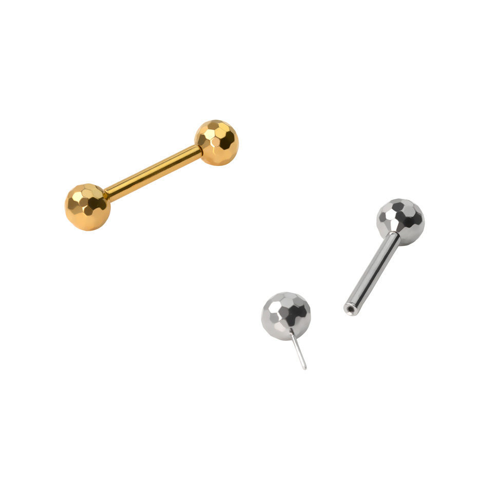 Barbell push in din titan cu capete disco ball