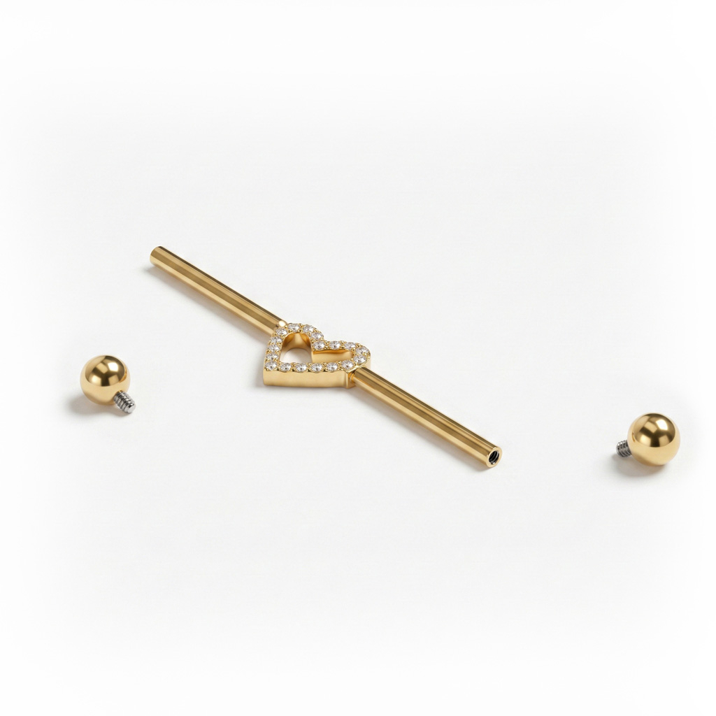 Barbell industrial din titan cu inimă în centru