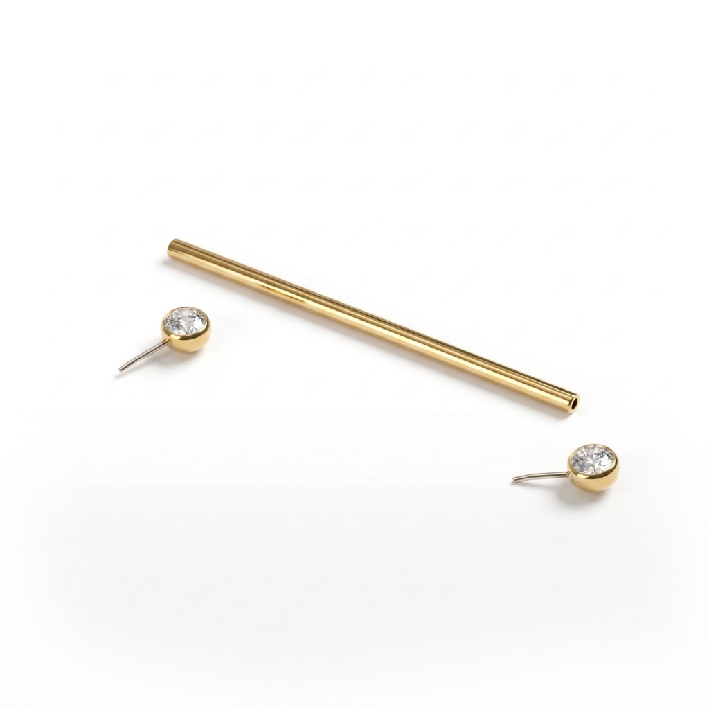 Barbell industrial din titan cu pietre incrustate