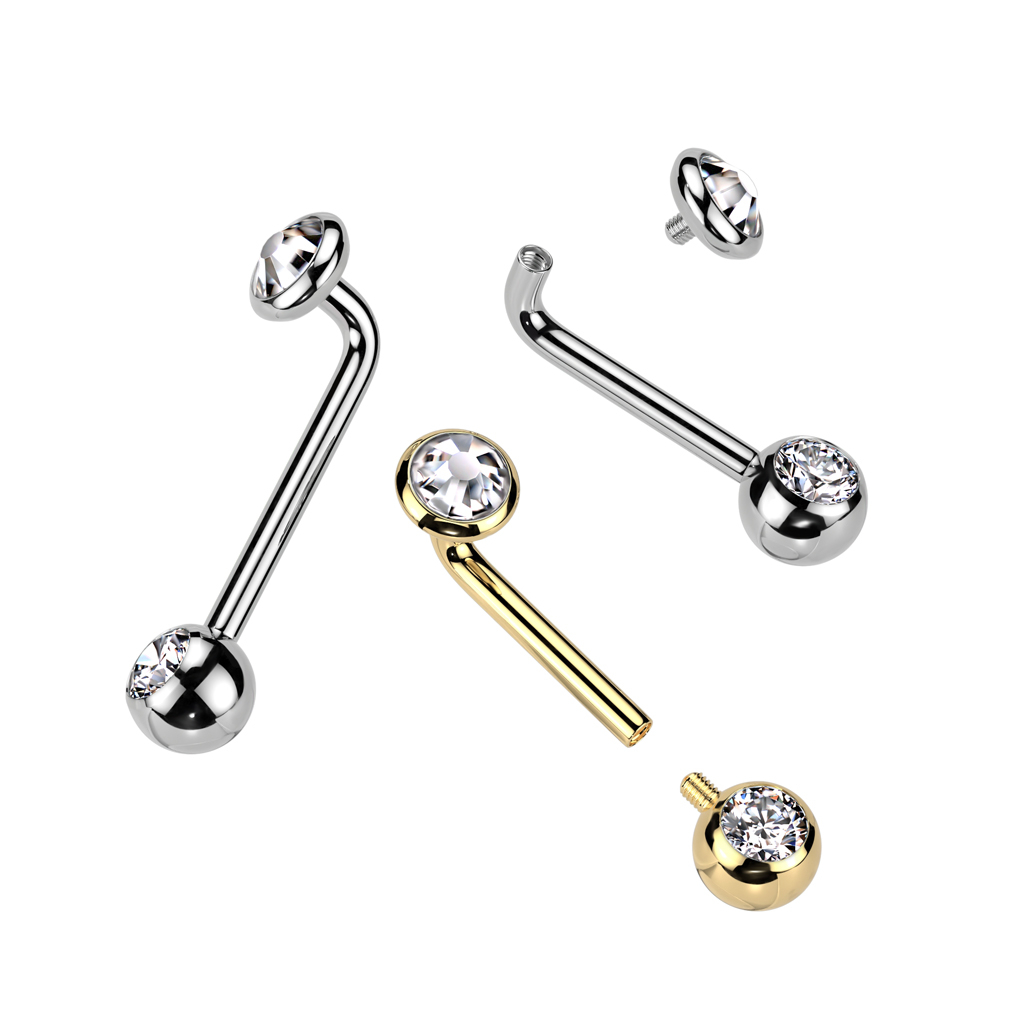 Barbell din titan Christina cu pietre 