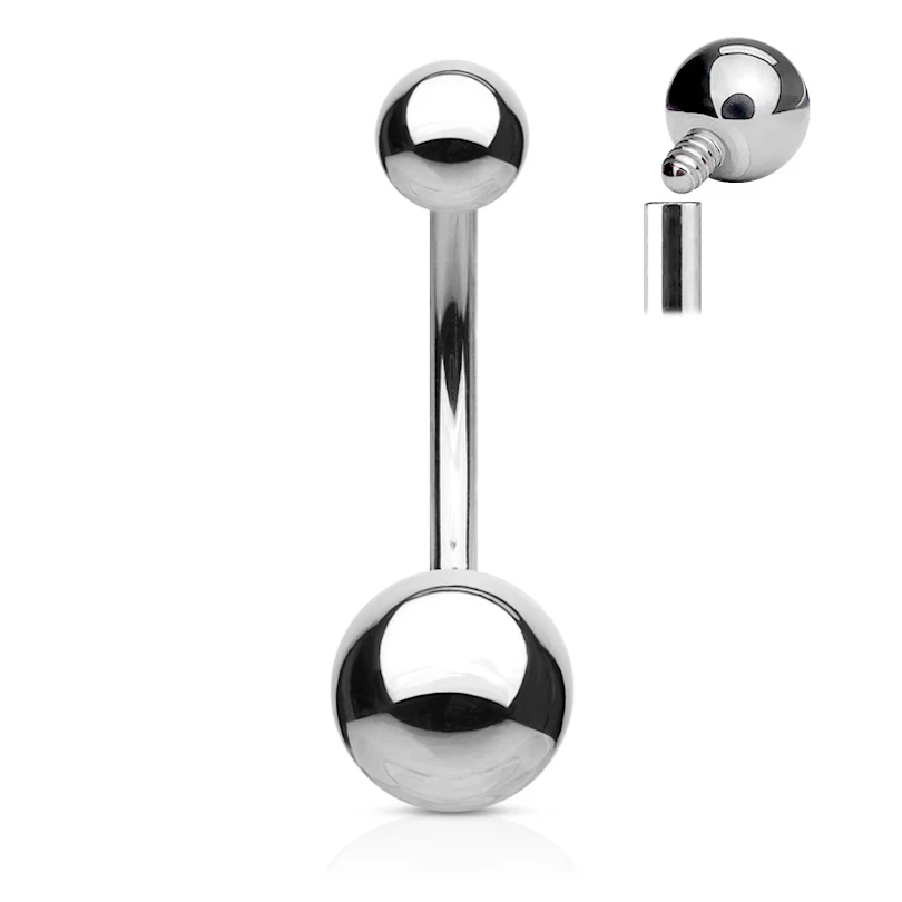 Piercing de buric din otel chirurgical cu filet interior
