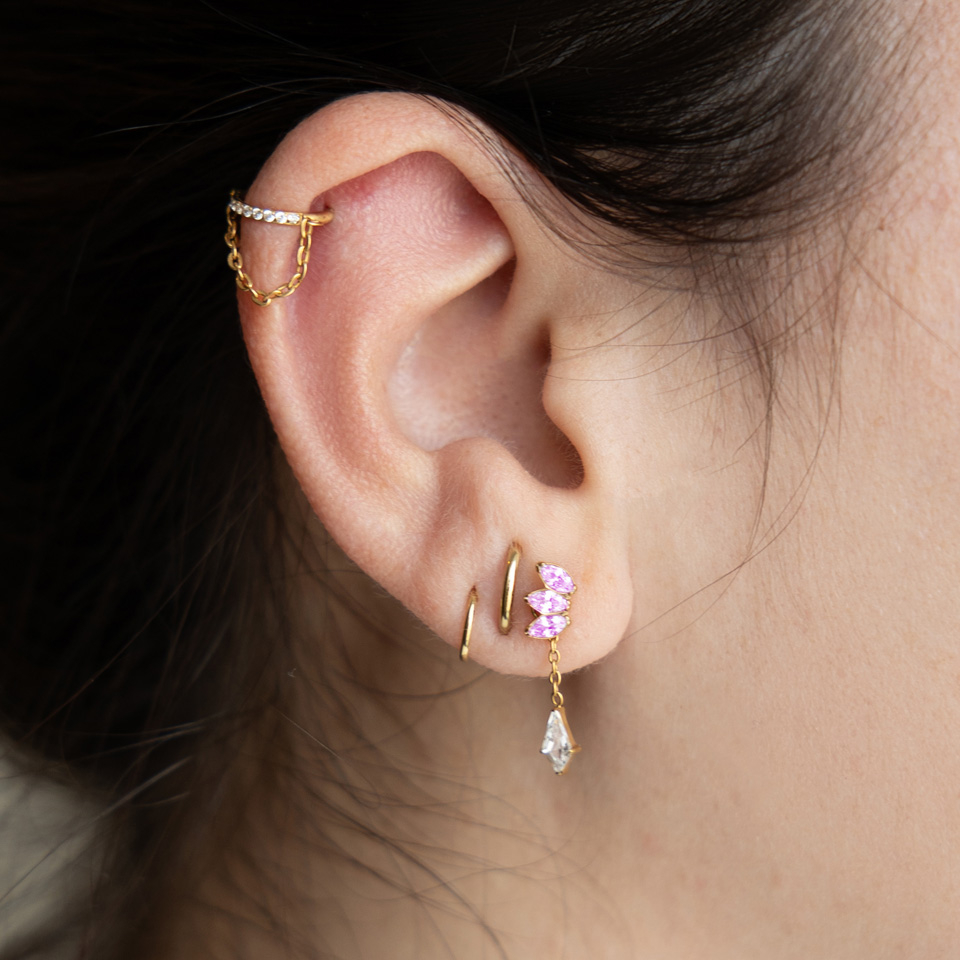 Charm cu piatră în formă de romb