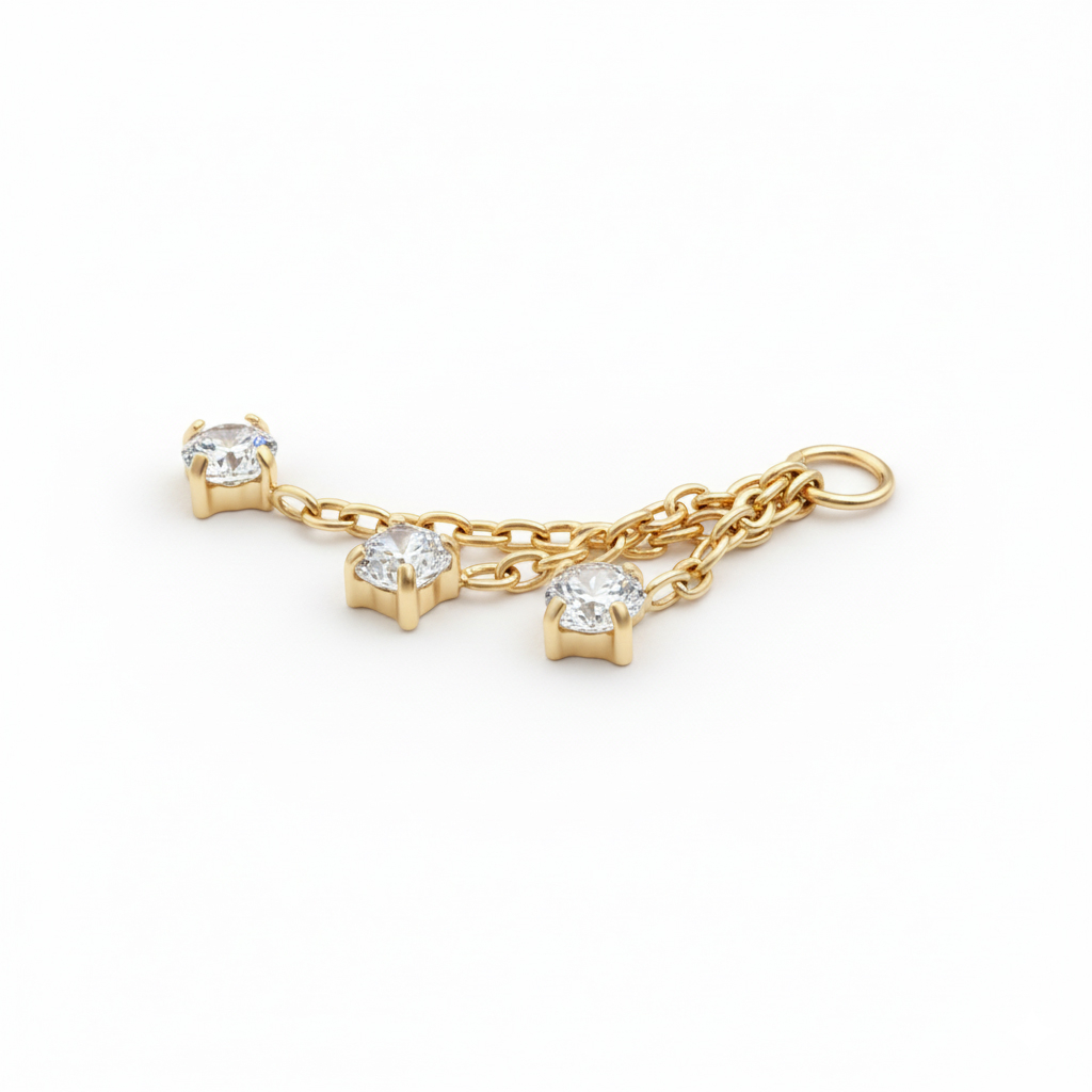 Charm cu trio de pietre