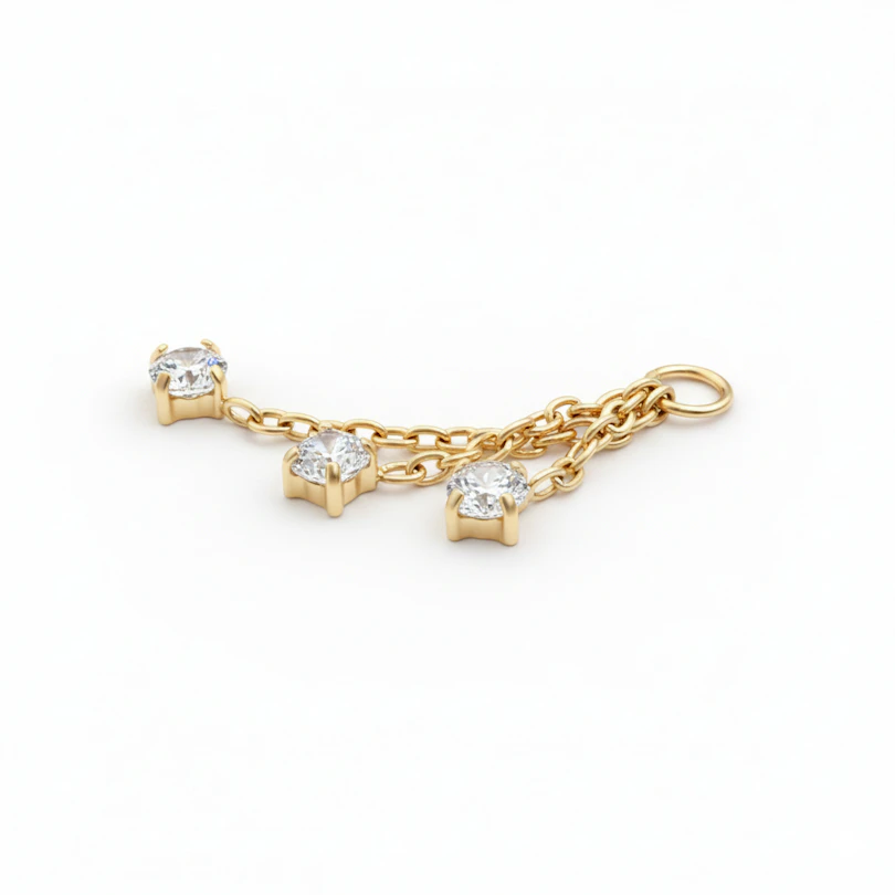 Charm cu trio de pietre