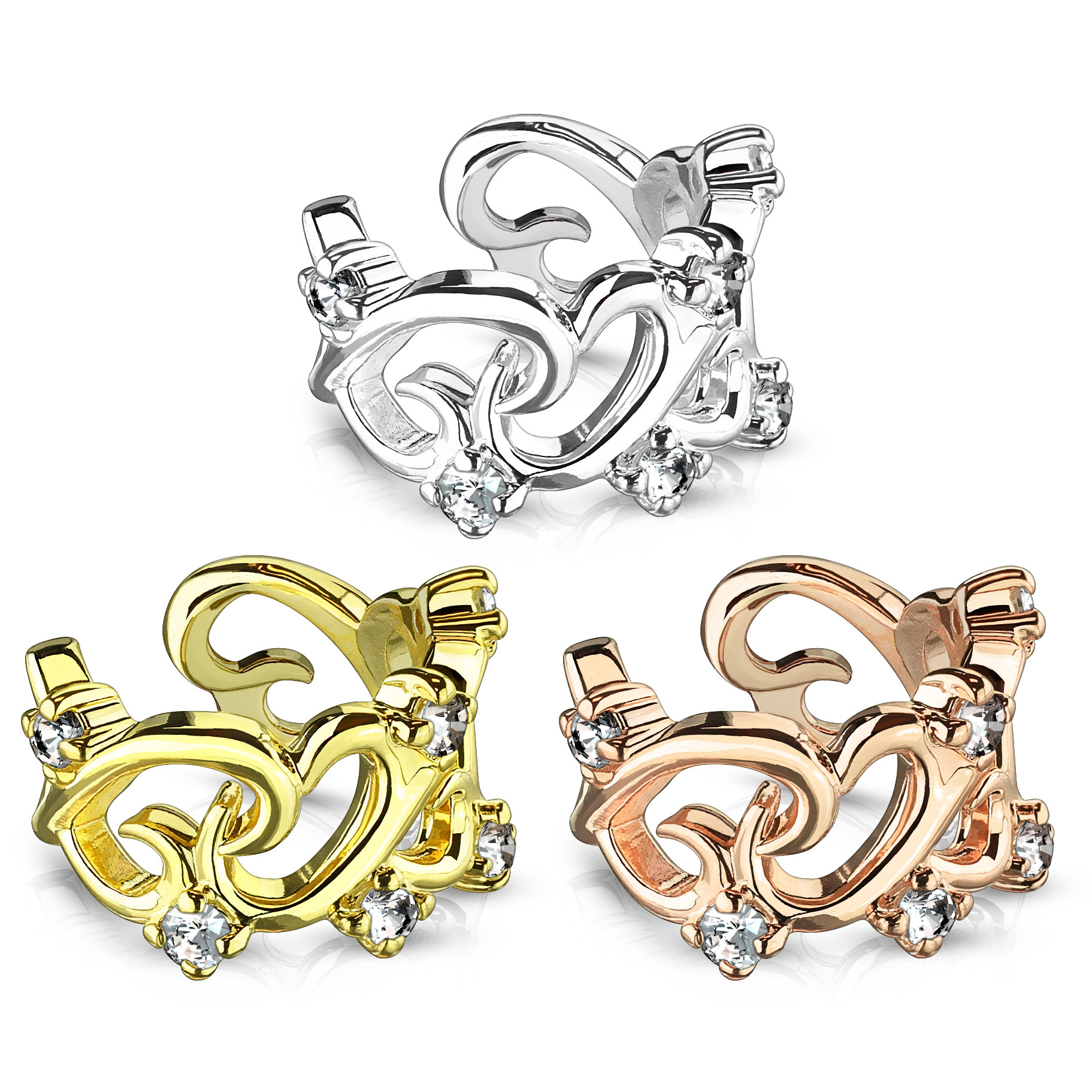 Cătușă de ureche cu inimă filigranată