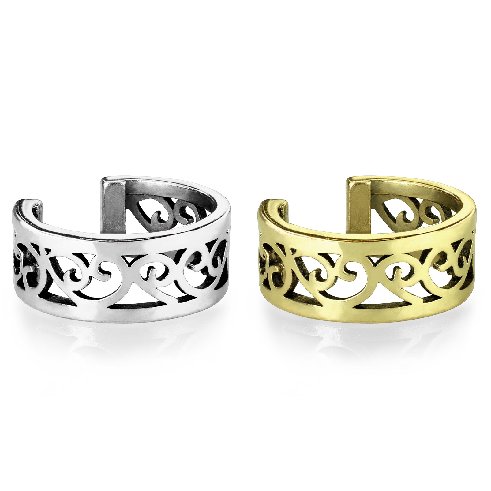 Cătușă de ureche cu inimi filigranate decupate