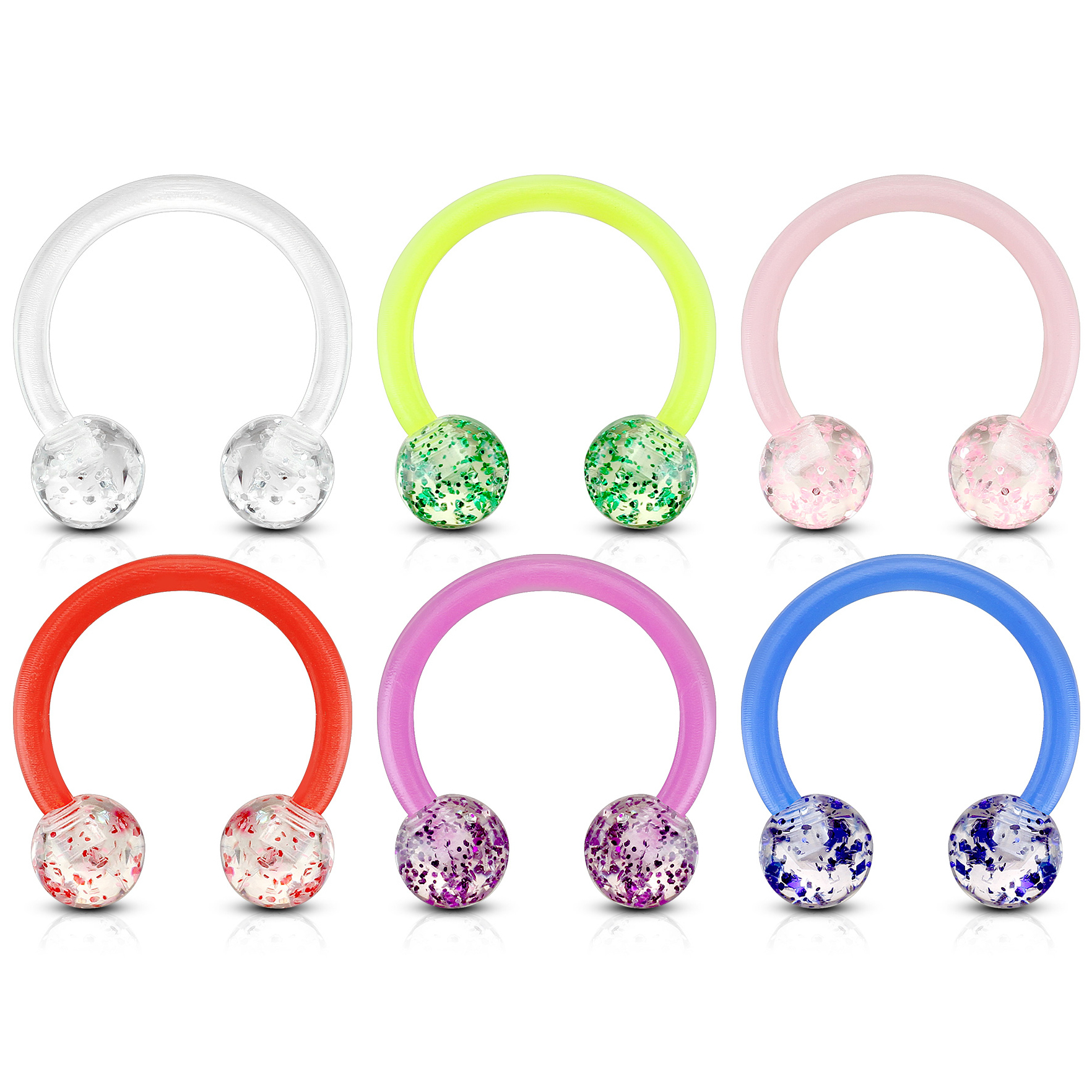 Potcoavă din acril cu bile strălucitoare