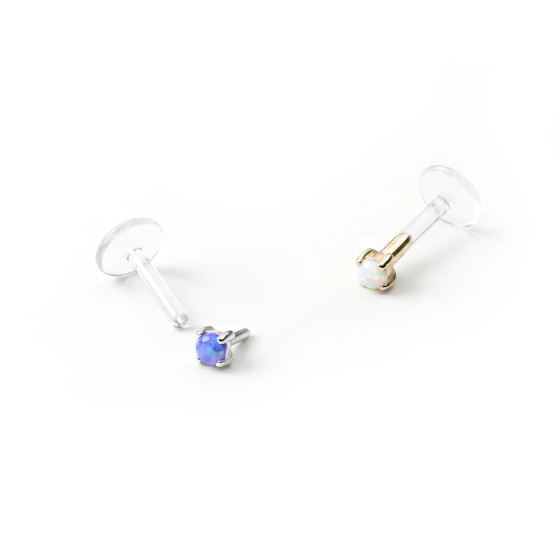 Labret din aur de 14 carate cu piatră de opal