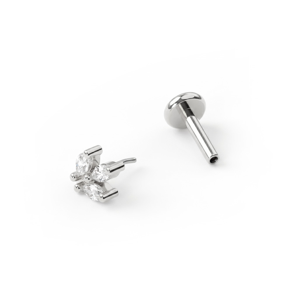Labret push-in cu pietre marchize