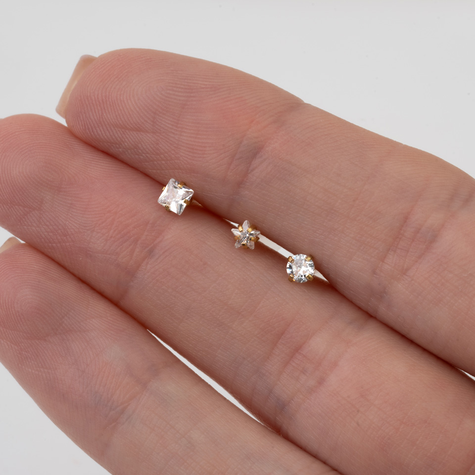 Labret push-in din PTFE cu pietre diferite