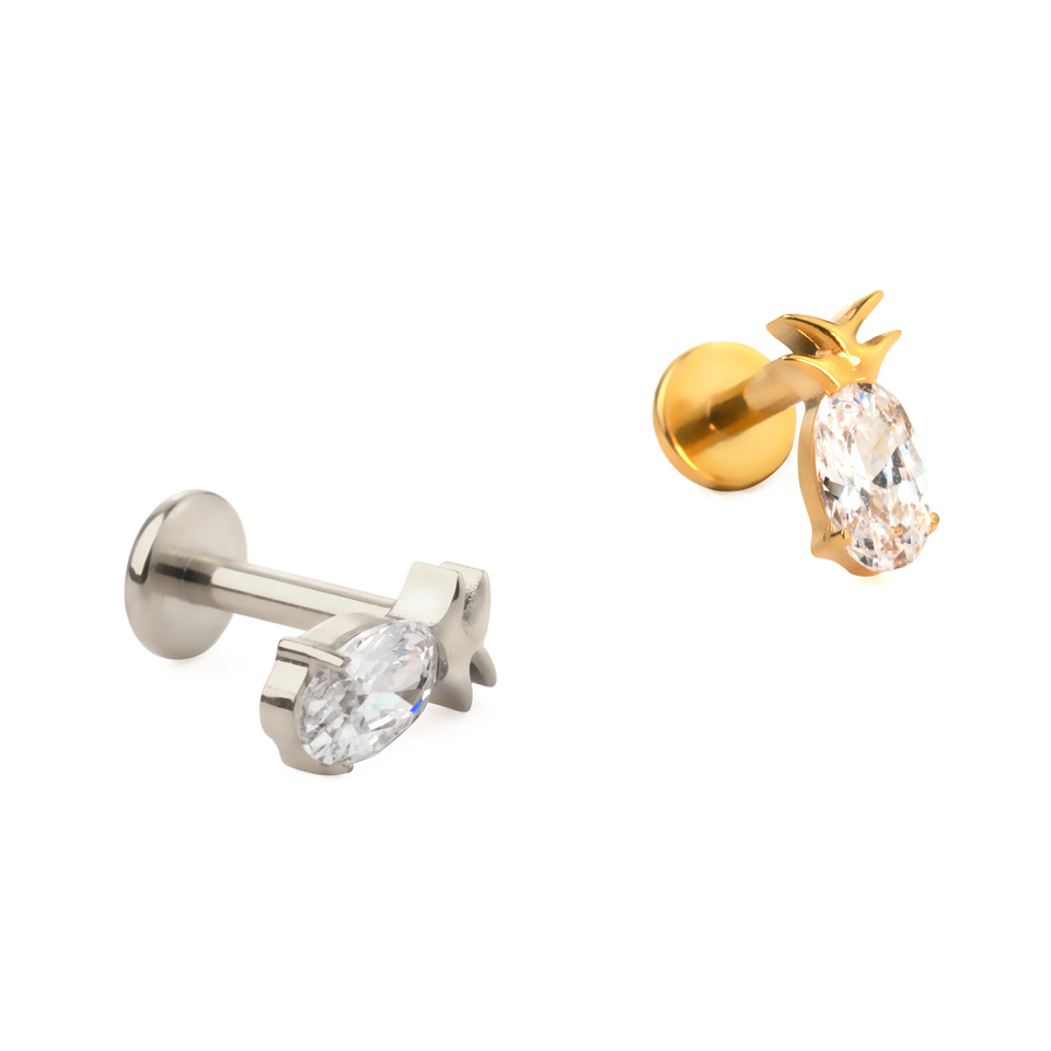 Labret din titan cu ananas