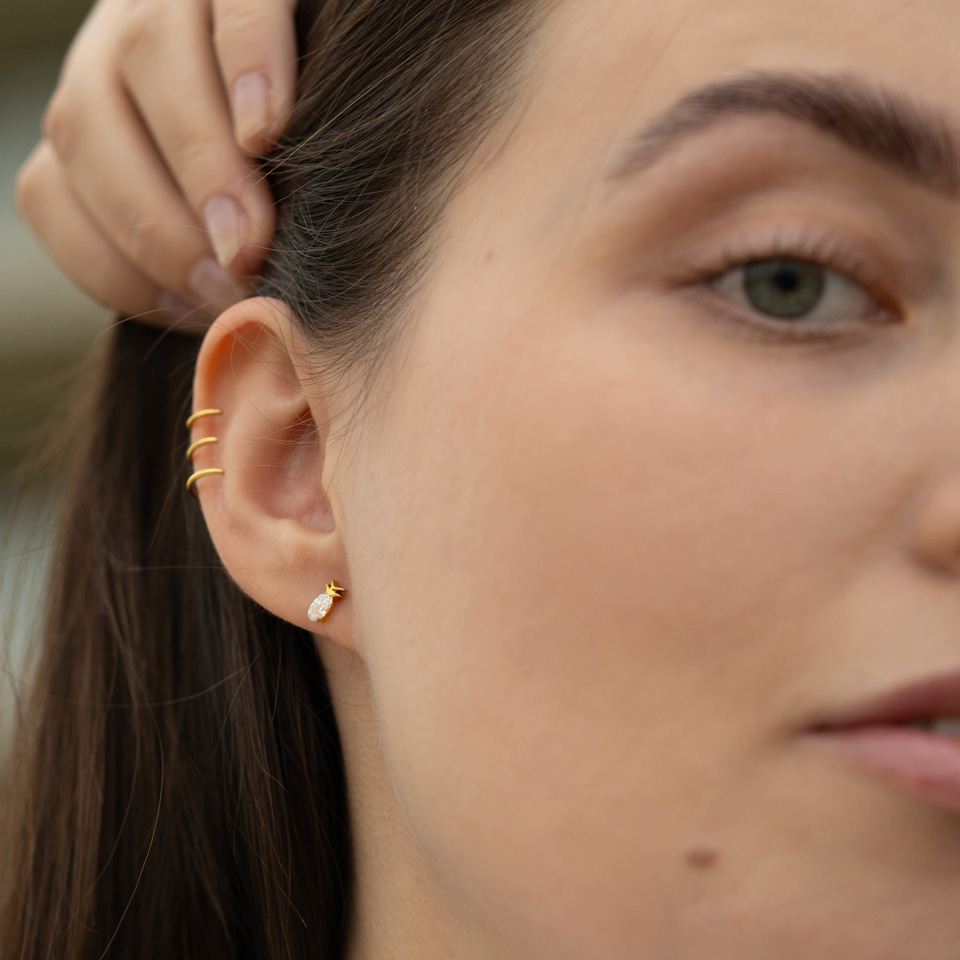 Labret din titan cu ananas