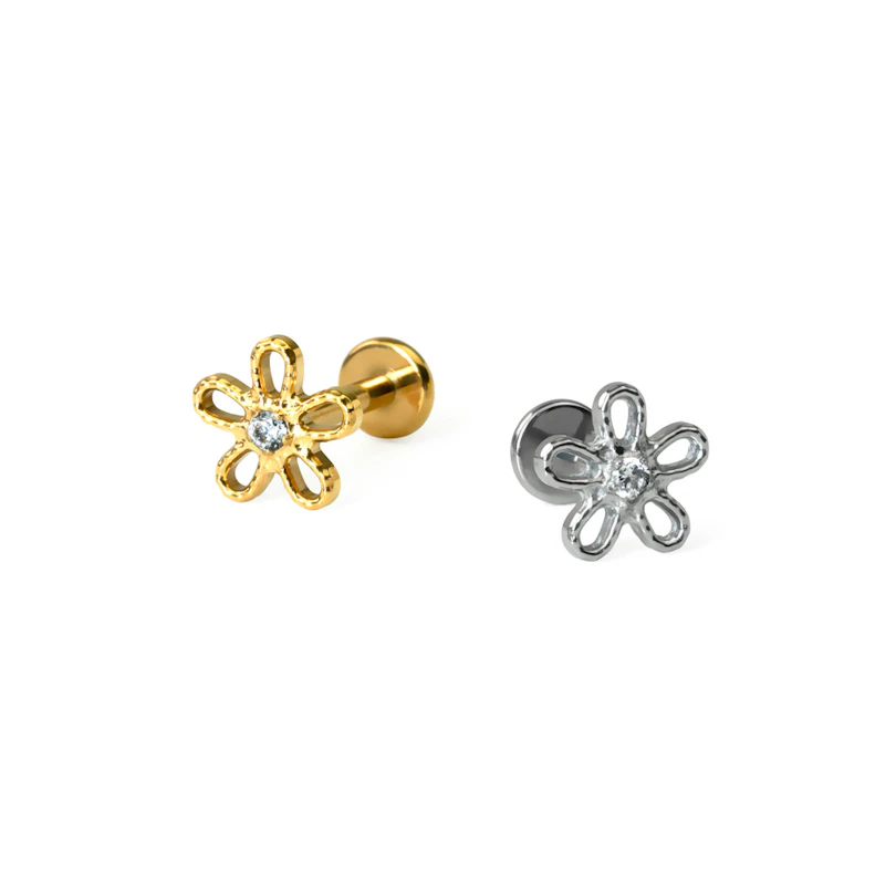 Labret din titan cu floare