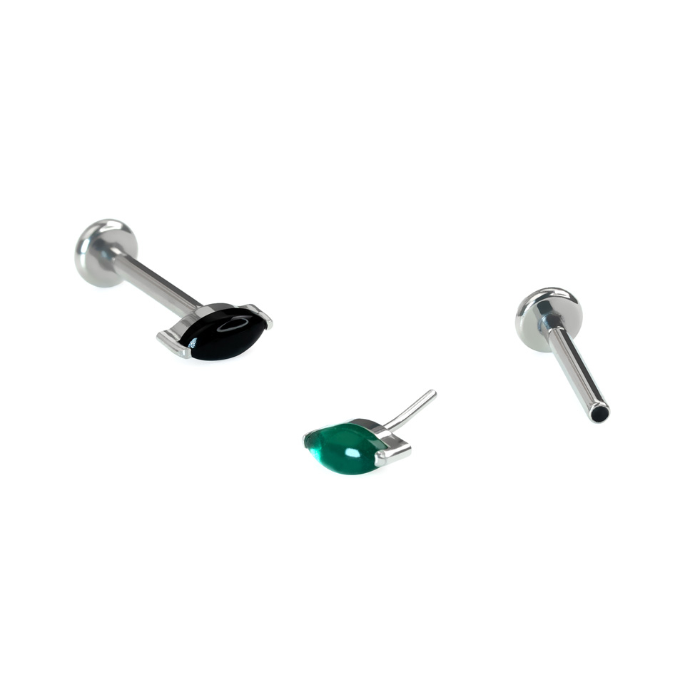 Labret titan cu piatră naturală