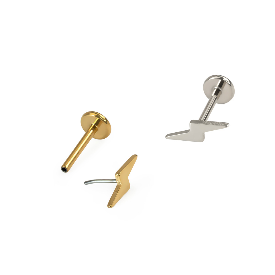 Labret din titan cu fulger