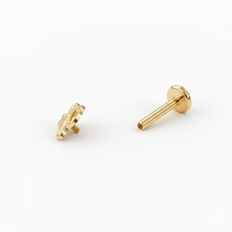 Labret din titan cu cactus