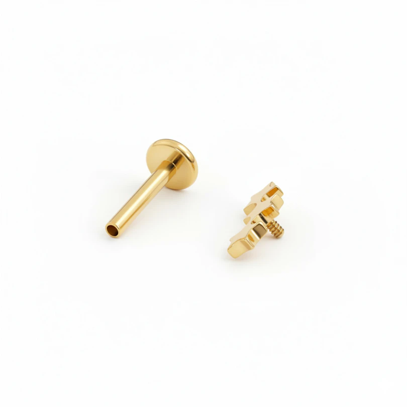 Labret din titan cu trio de stele