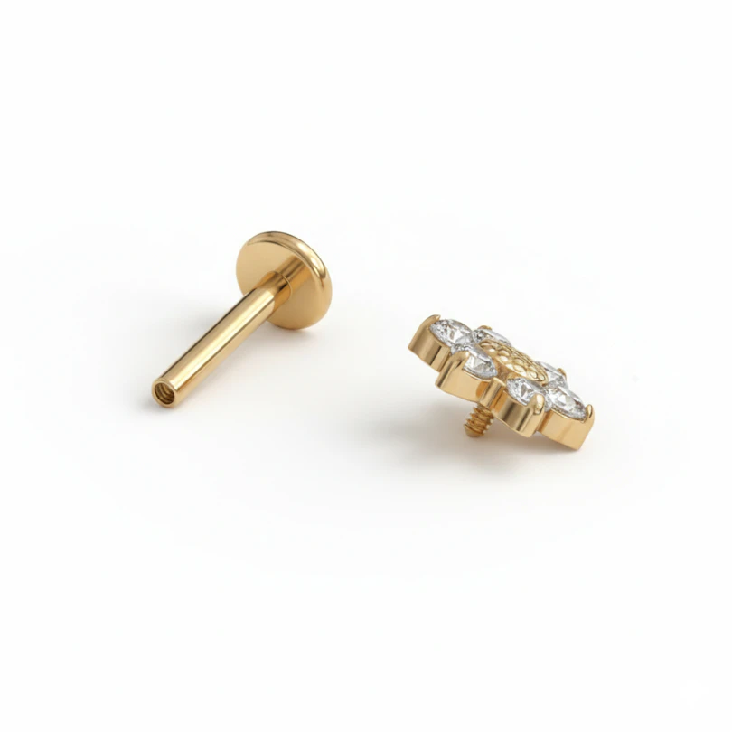 Labret din titan cu margaretă