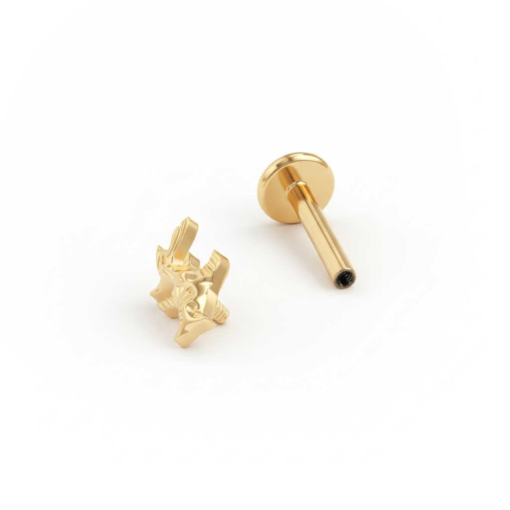 Labret din titan cu peștele koi